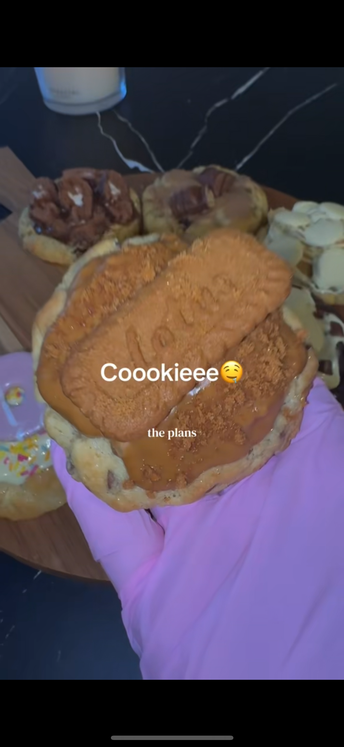 Biscoff stuffed cookie